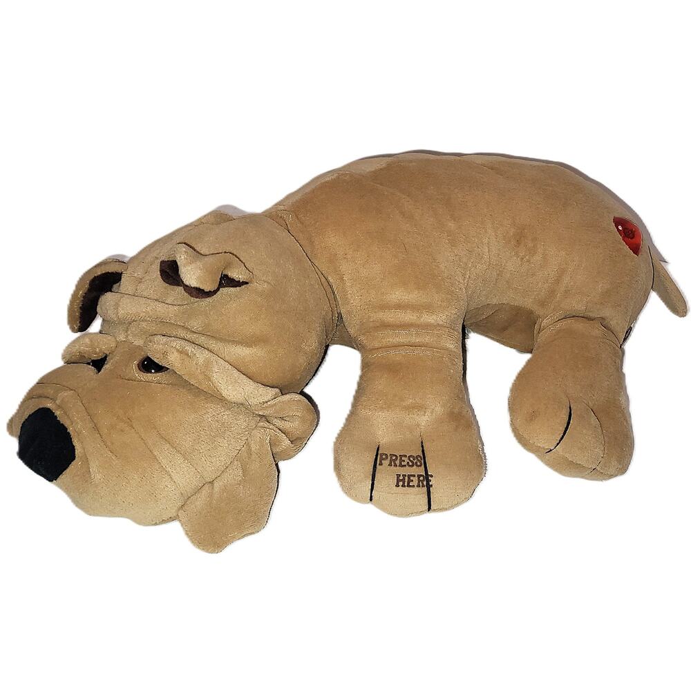 18"  Rare 80s Vintage Talking Happy Puppy Shar Pei By Cuddle Wit Inc MUTE